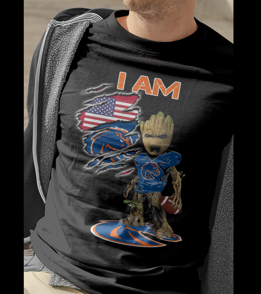 I Am Boise State Baby Groot American Football Fan T-Shirt