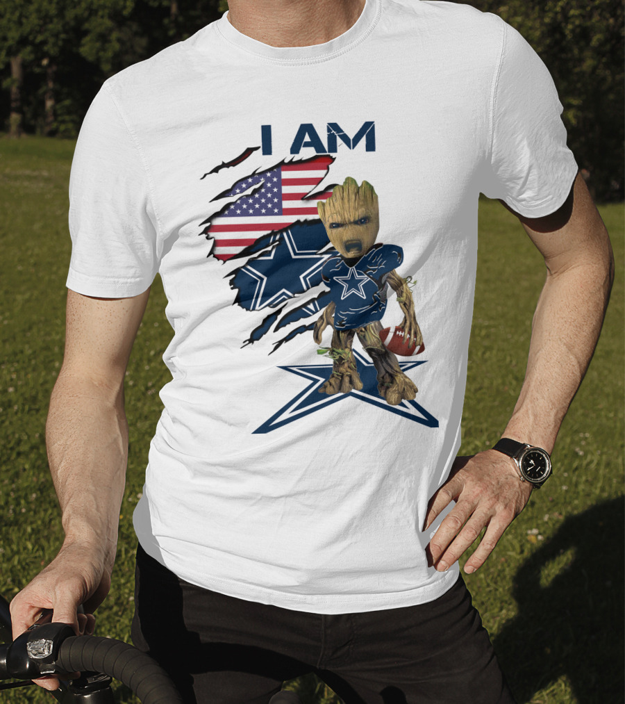 I Am Cowboys Baby Groot Star Football T-Shirt