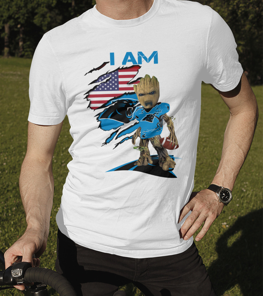 I AM Panthers Baby Groot Football Fan T-Shirt