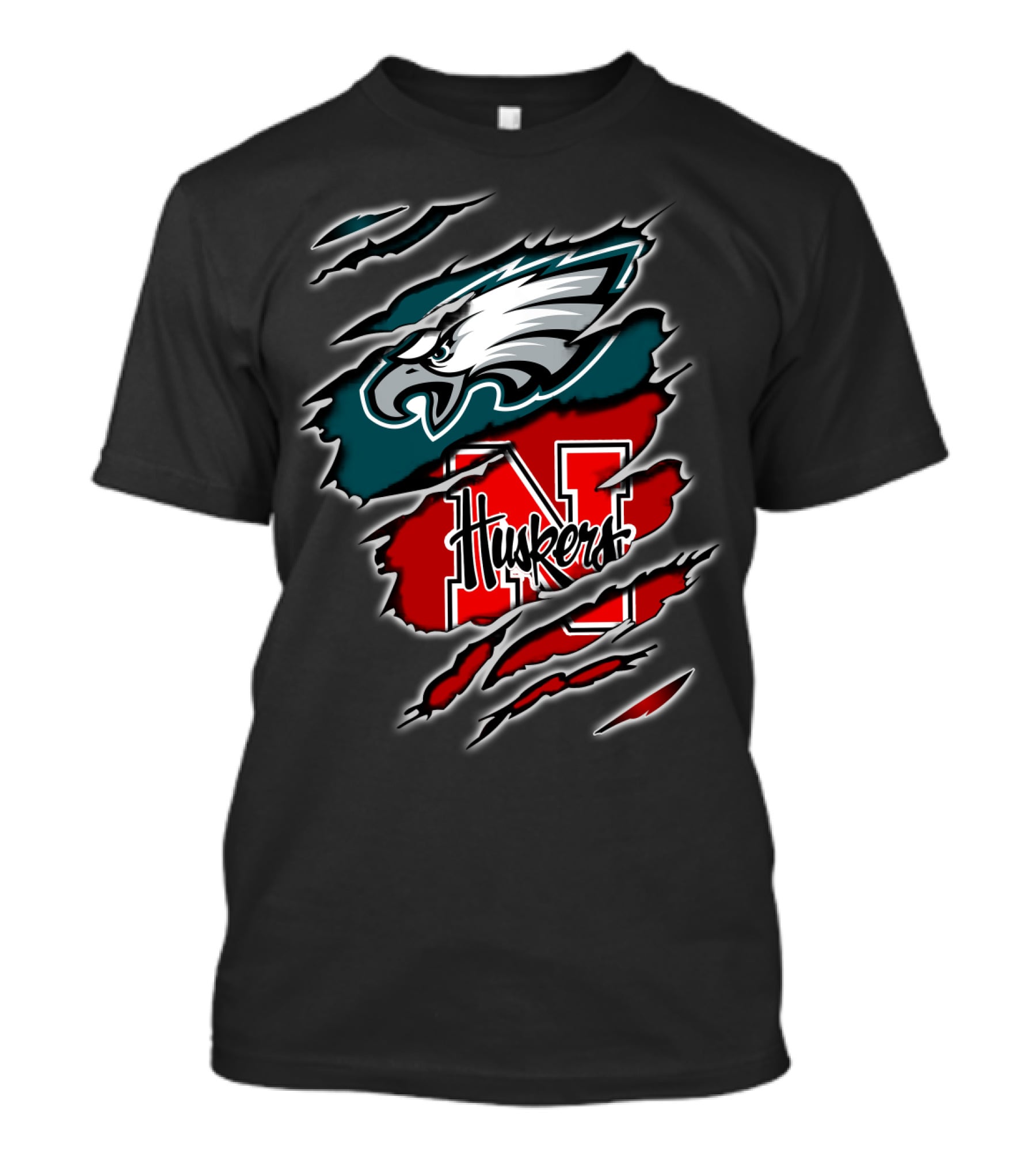 Eagles Huskers Philadelphia Nebraska Football Mashup T-Shirt
