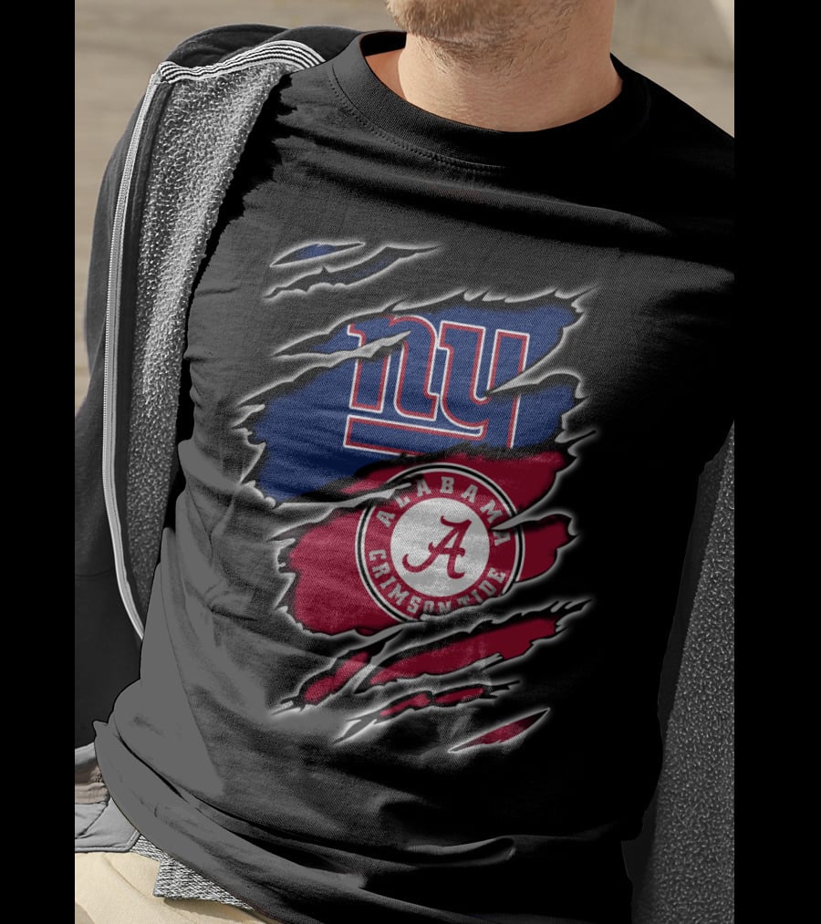 New York Giants Alabama Crimson Tide Fan Crossover T-Shirt