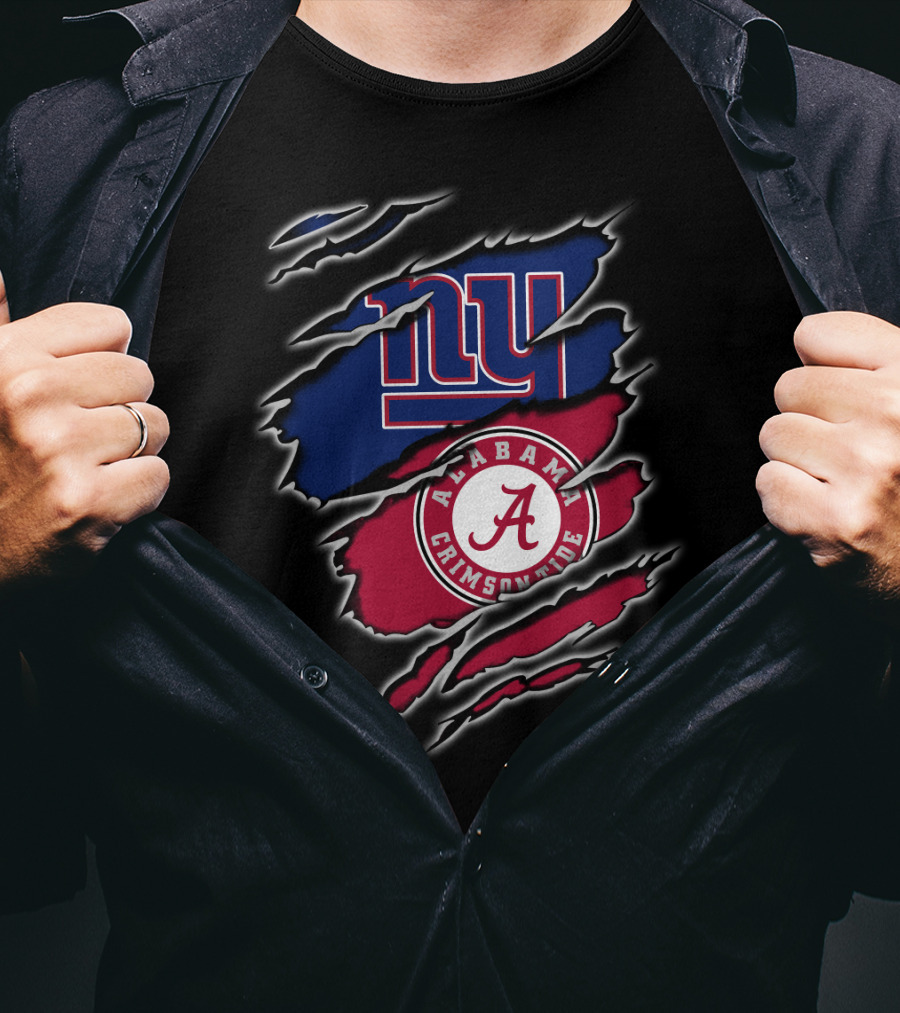 New York Giants Alabama Crimson Tide Fan Crossover T-Shirt