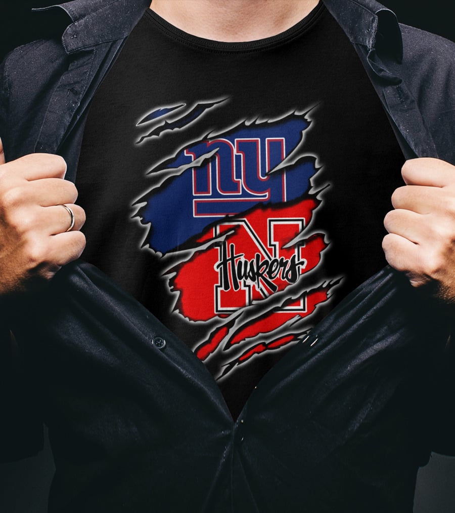 Giants Huskers N Logo Rip T-Shirt