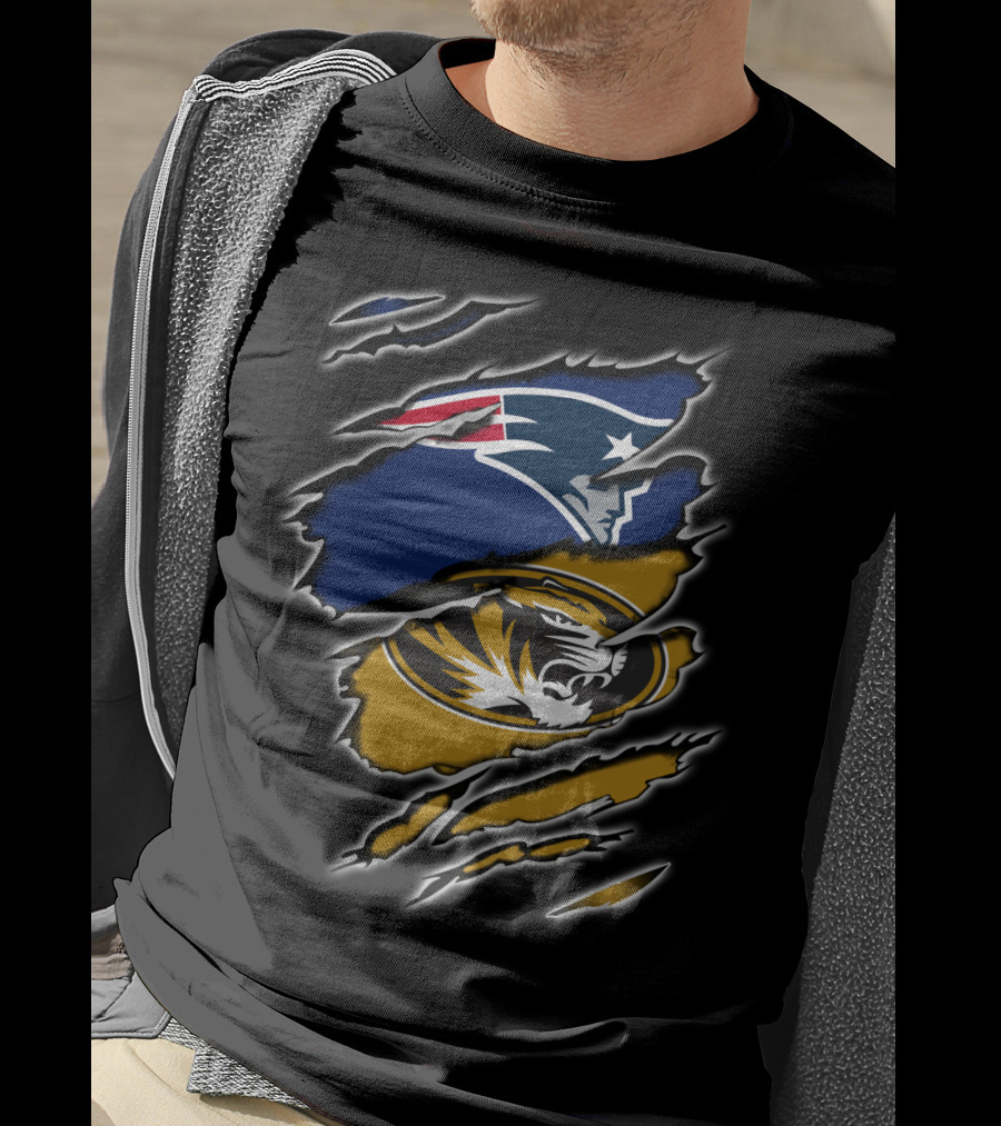 Patriots Missouri Tigers Logo Ripped T-Shirt
