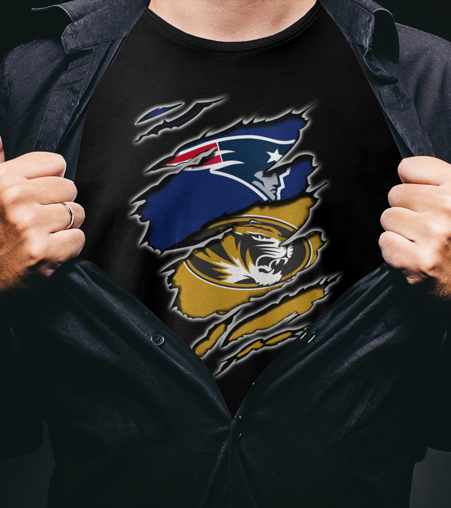 Patriots Missouri Tigers Logo Ripped T-Shirt