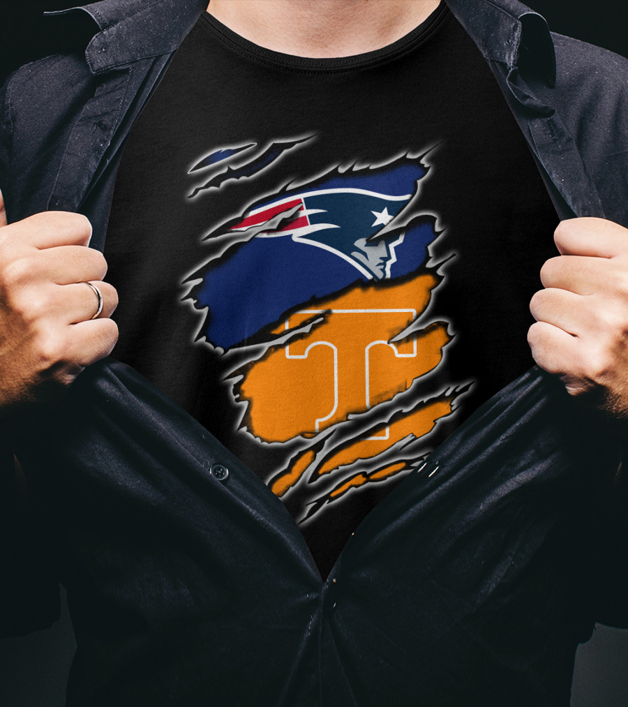 New England Patriots Tennessee Volunteers Ripped T-Shirt