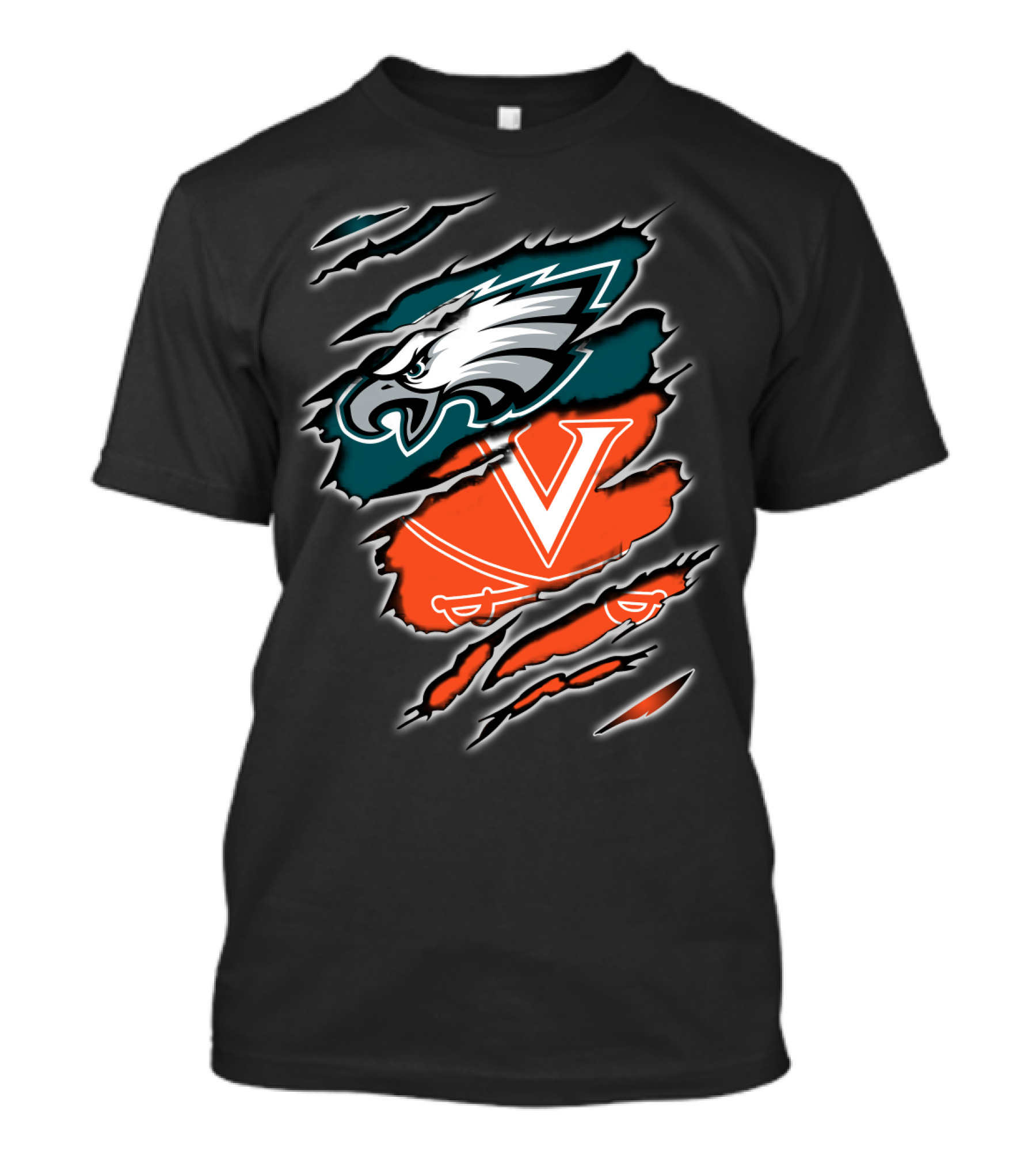 Philadelphia Eagles Virginia Cavaliers Fan Crossover T-Shirt