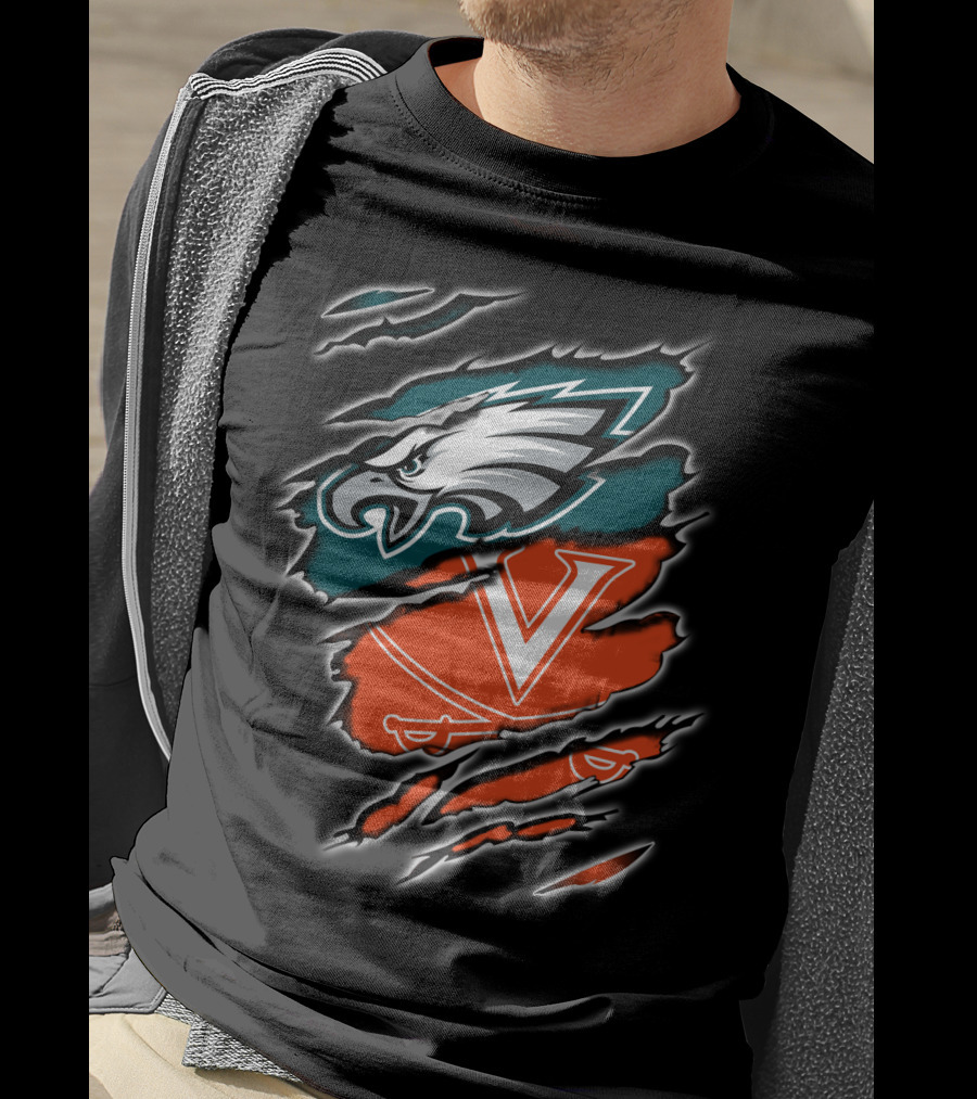 Philadelphia Eagles Virginia Cavaliers Fan Crossover T-Shirt