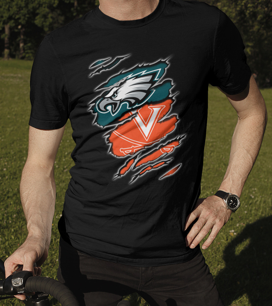 Philadelphia Eagles Virginia Cavaliers Fan Crossover T-Shirt