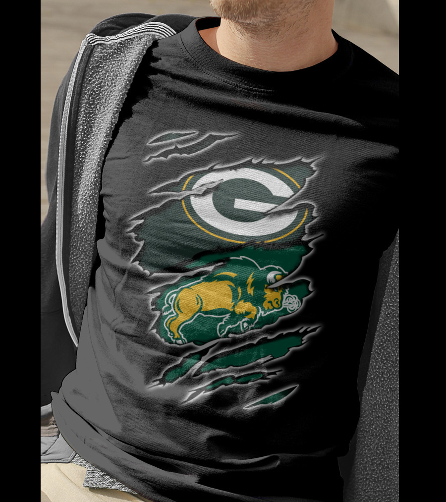 Packers Bison G Logo Green And Gold Claw Marks T-Shirt