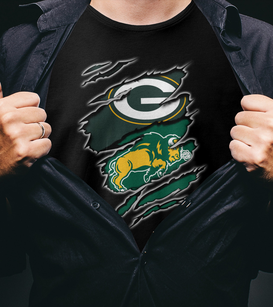 Packers Bison G Logo Green And Gold Claw Marks T-Shirt