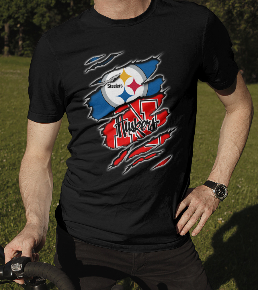 Steelers Huskers Ripped T-Shirt