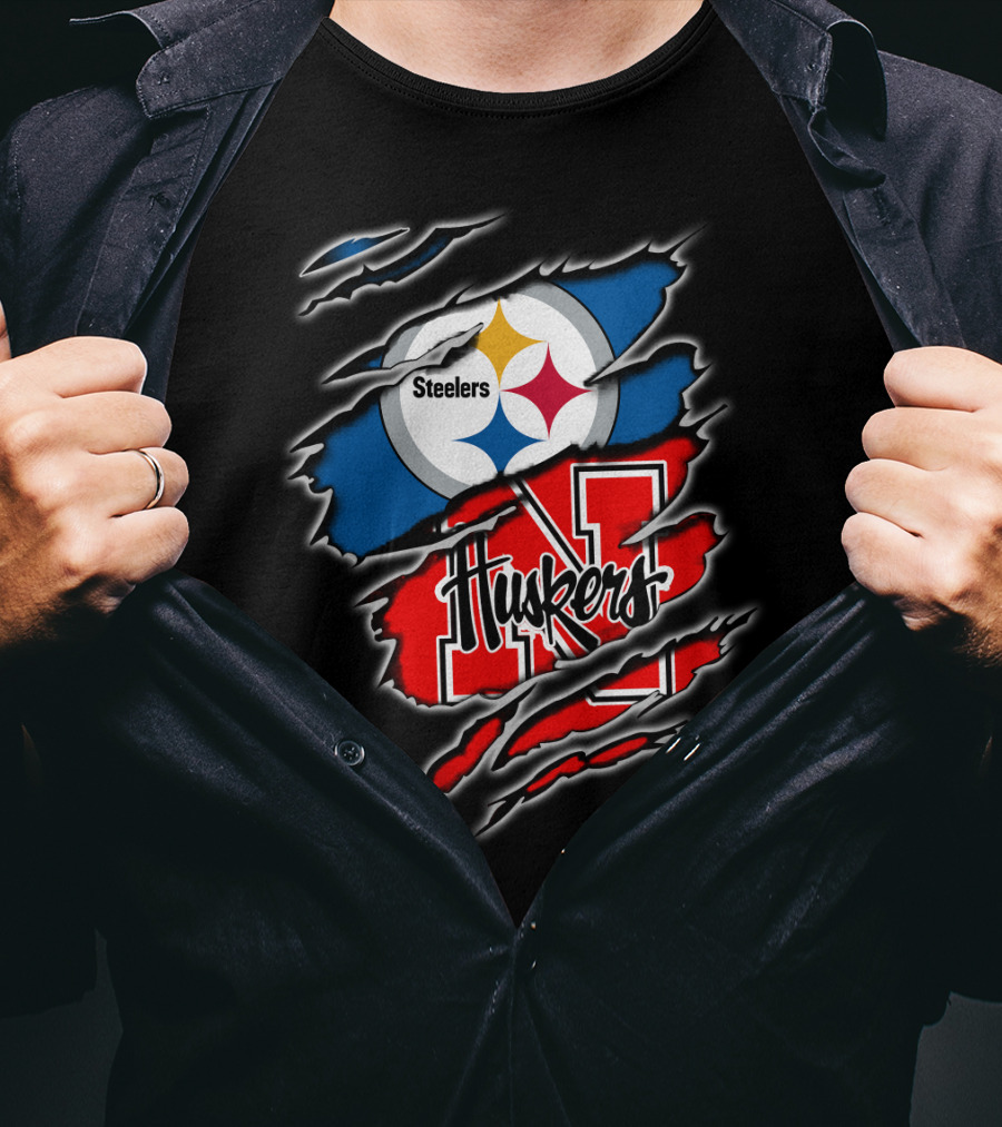 Steelers Huskers Ripped T-Shirt