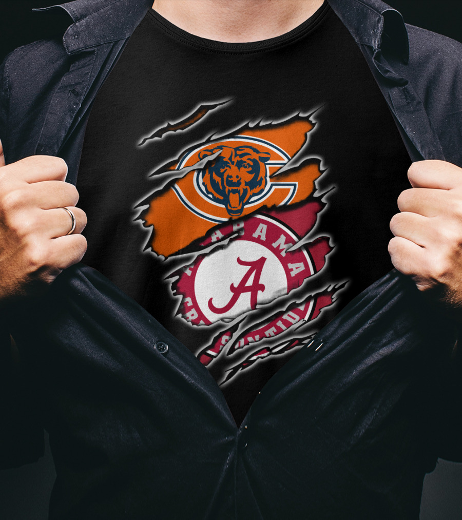 Chicago Bears Alabama Crimson Tide Crossover T-Shirt