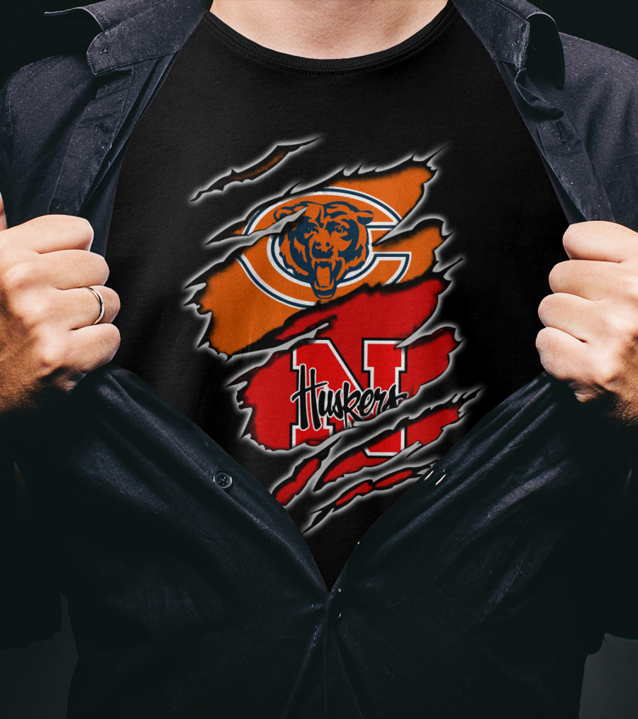 Bears G Huskers N Logo Tear T-Shirt
