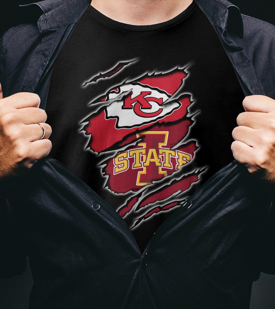 Kansas City Chiefs Iowa State Cyclones Torn Mesh T-Shirt