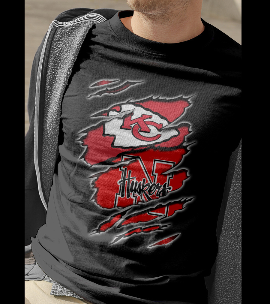 Chiefs KC Huskers Nebraska N Football T-Shirt