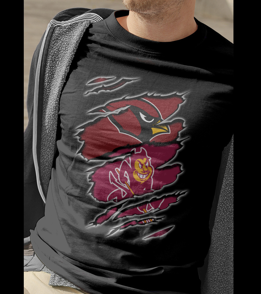 Arizona Cardinals ASU Sun Devils Torn Claw Marks T-Shirt