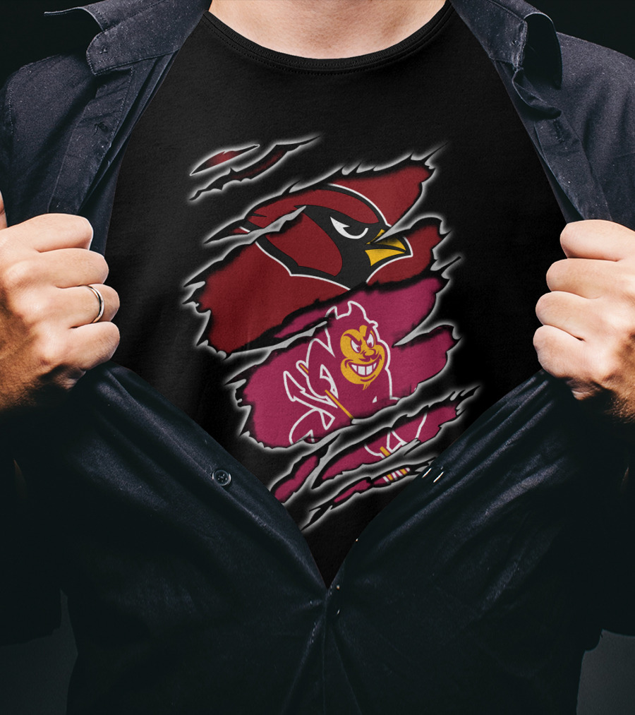 Arizona Cardinals ASU Sun Devils Torn Claw Marks T-Shirt
