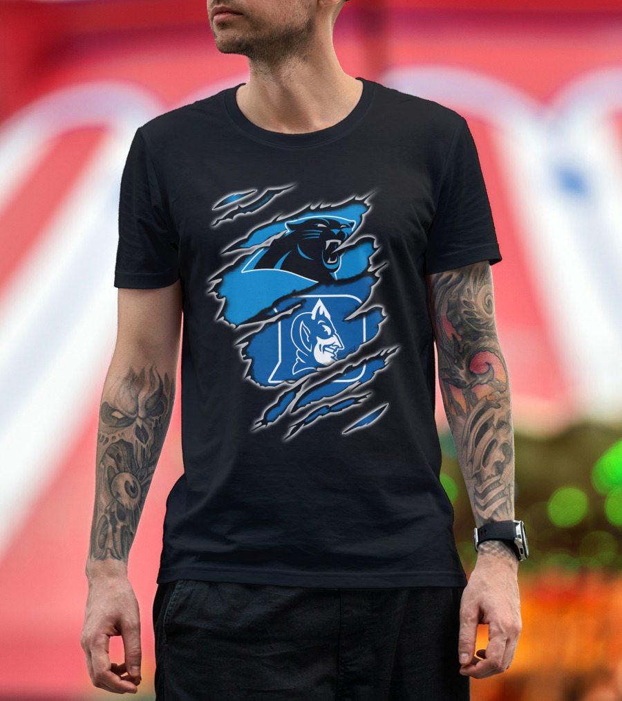 Panthers Duke Collaboration Ripped Blue T-Shirt