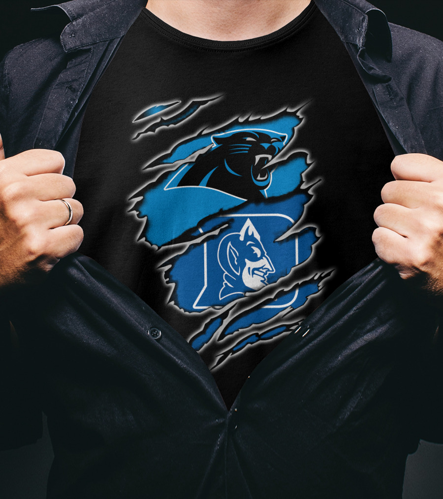 Panthers Duke Collaboration Ripped Blue T-Shirt