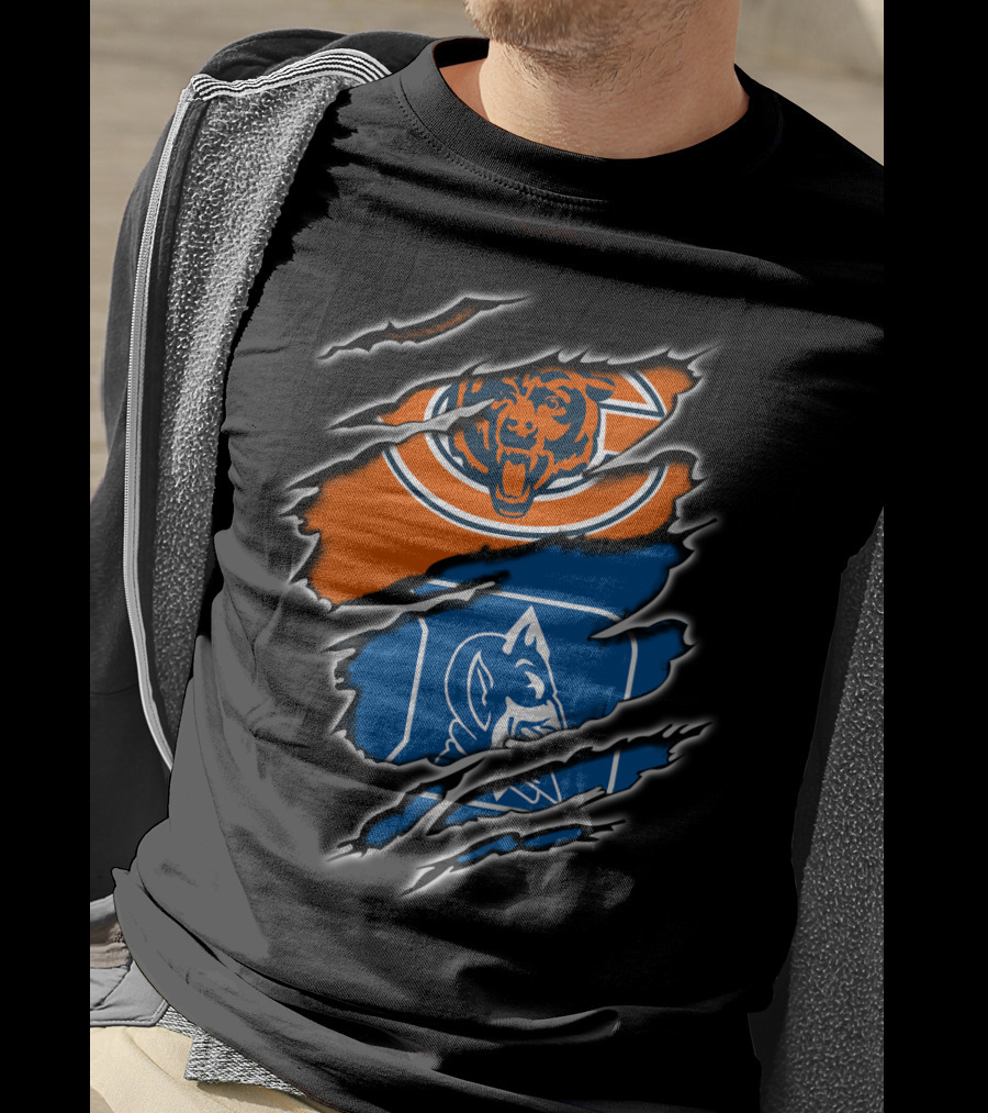Chicago Bears Duke Blue Devils Claw Tear T-Shirt