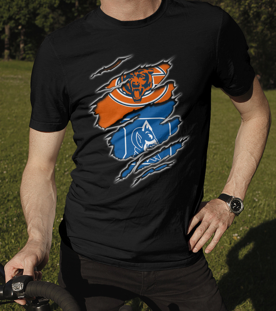 Chicago Bears Duke Blue Devils Claw Tear T-Shirt