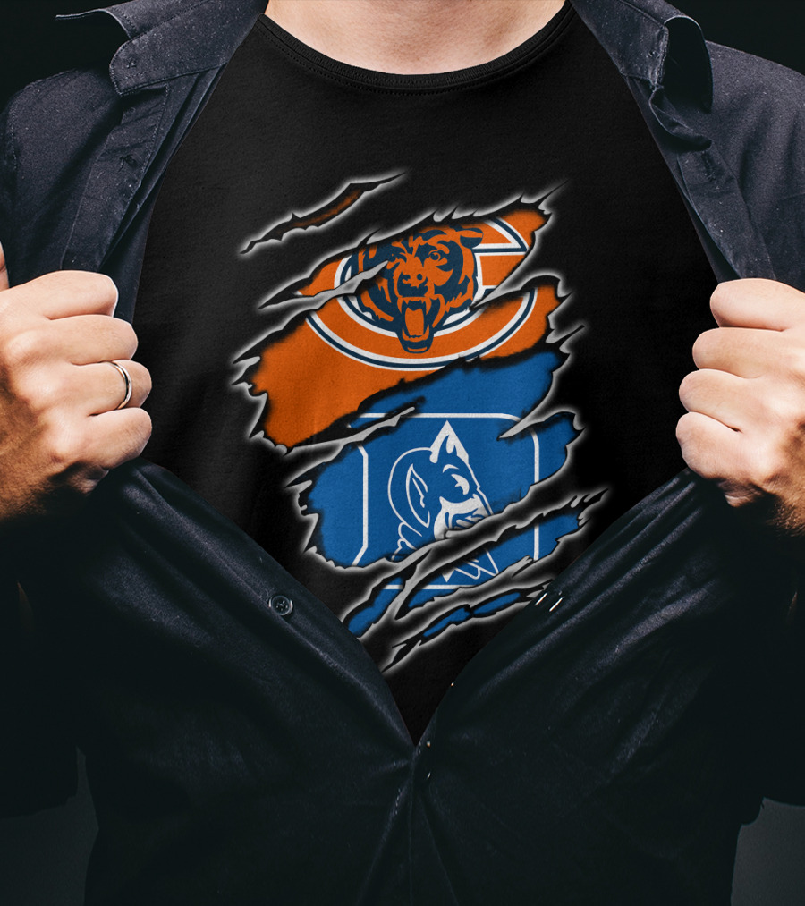 Chicago Bears Duke Blue Devils Claw Tear T-Shirt