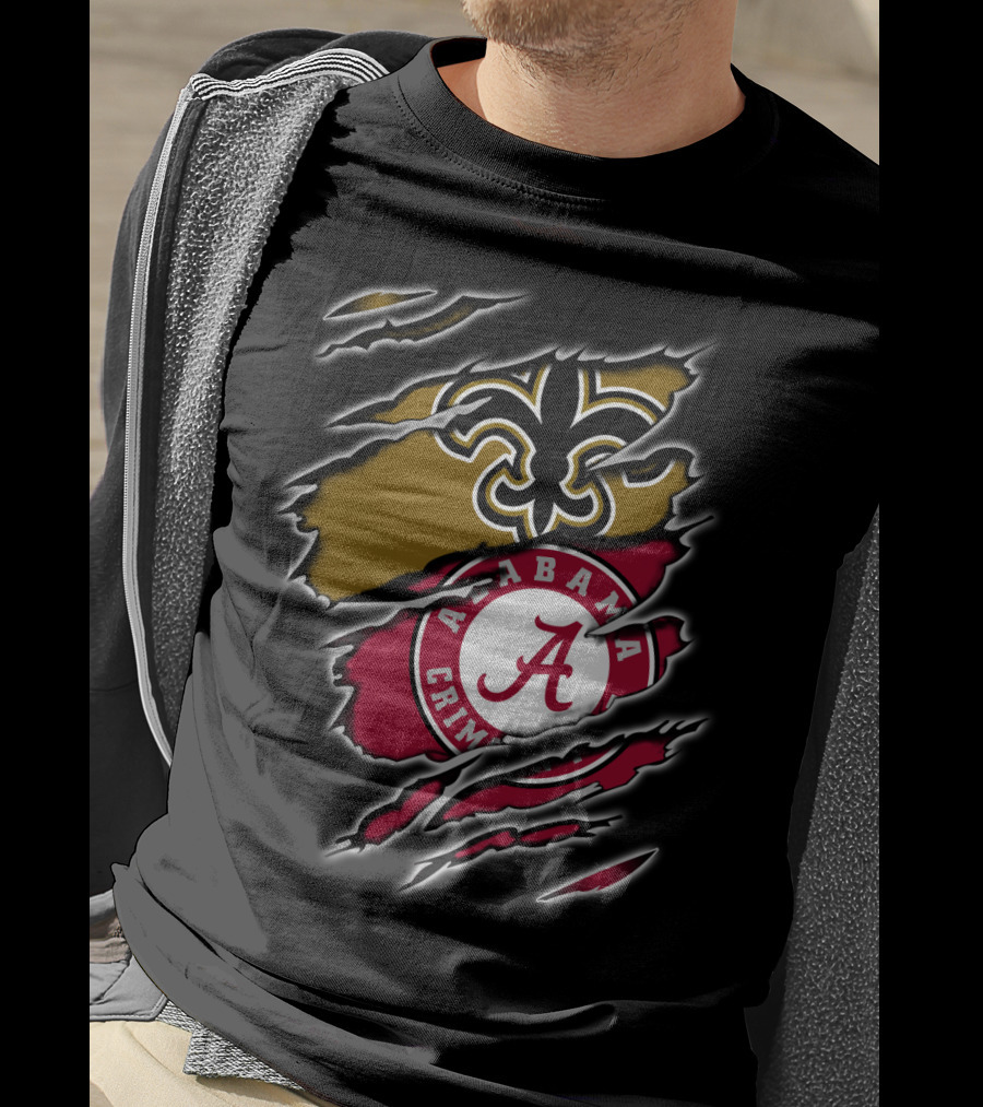 New Orleans Saints Alabama Crimson Tide Fan Gear T-Shirt