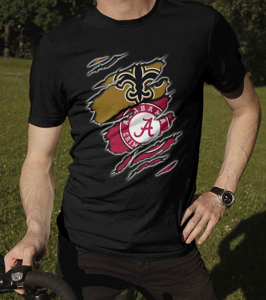 New Orleans Saints Alabama Crimson Tide Fan Gear T-Shirt