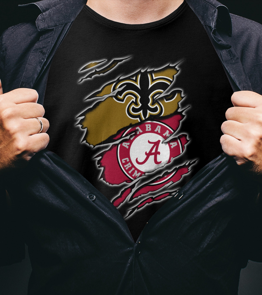New Orleans Saints Alabama Crimson Tide Fan Gear T-Shirt