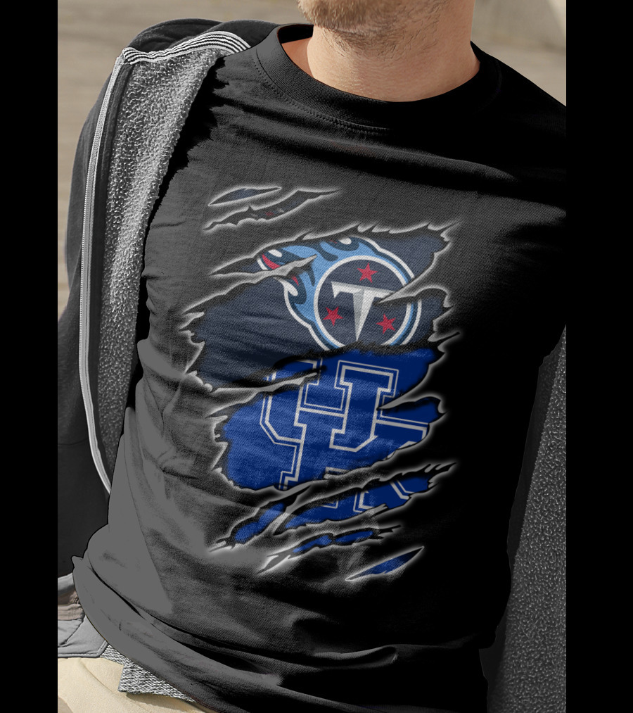 Tennessee Titans Uk Wildcats Mashup T-Shirt