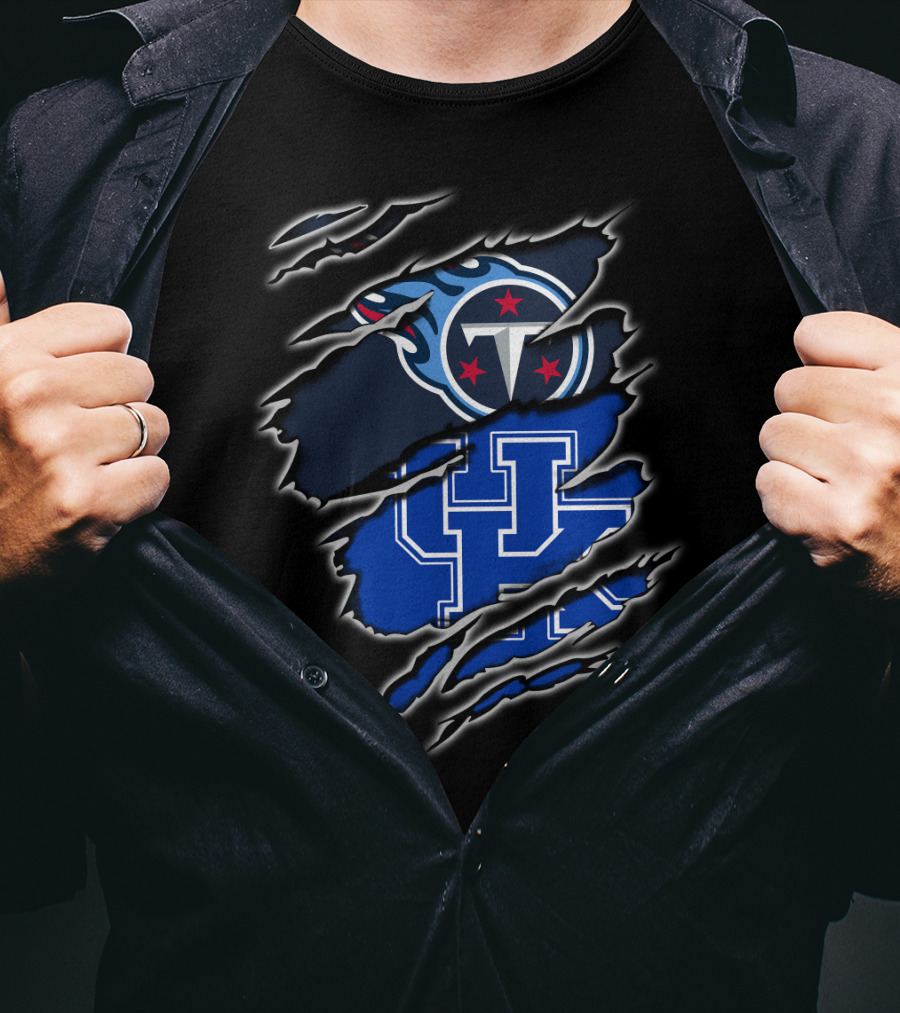 Tennessee Titans Uk Wildcats Mashup T-Shirt