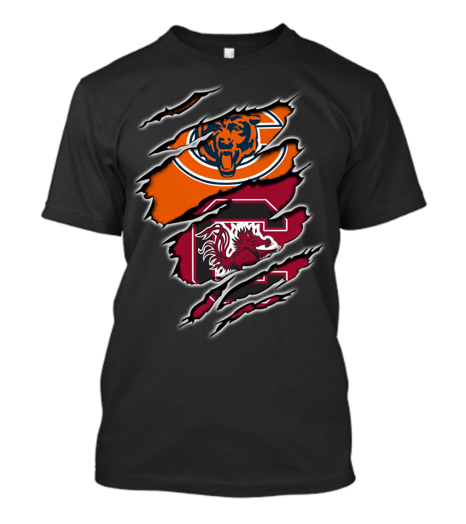 Bears Gamecocks Logo Mashup T-Shirt