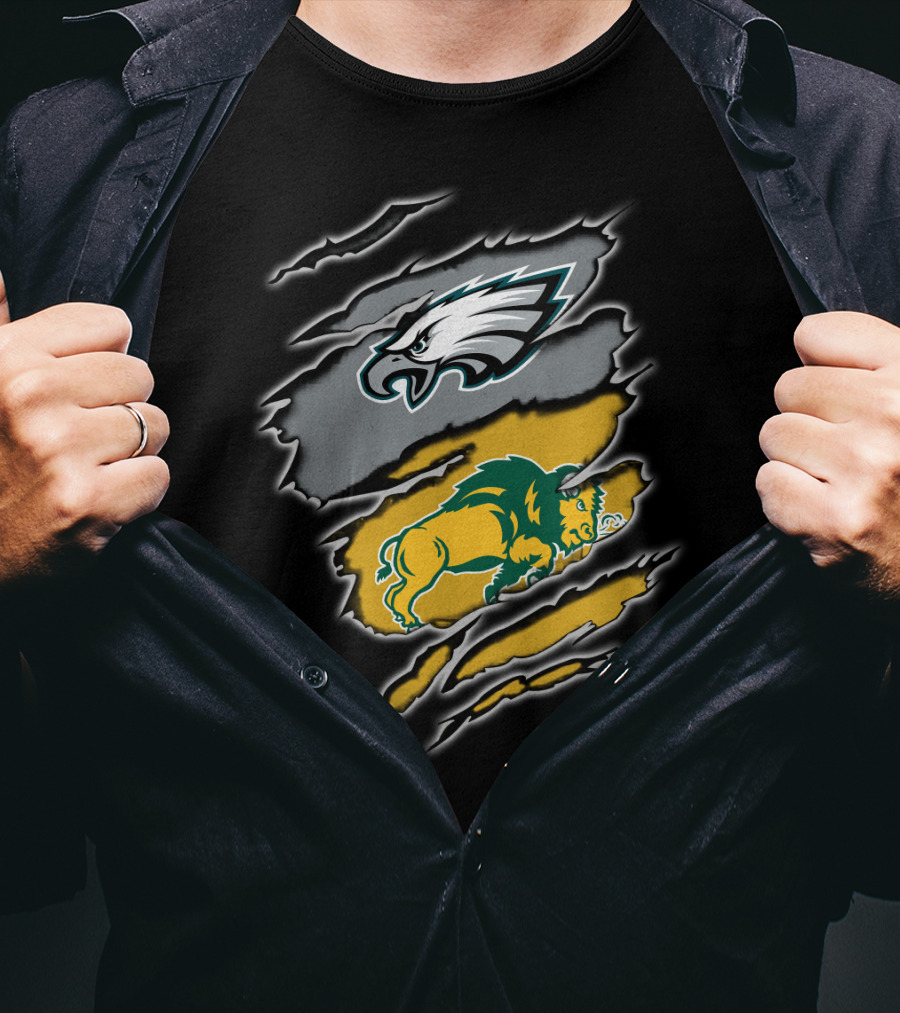 Philadelphia Eagles North Dakota State Bison Fans T-Shirt