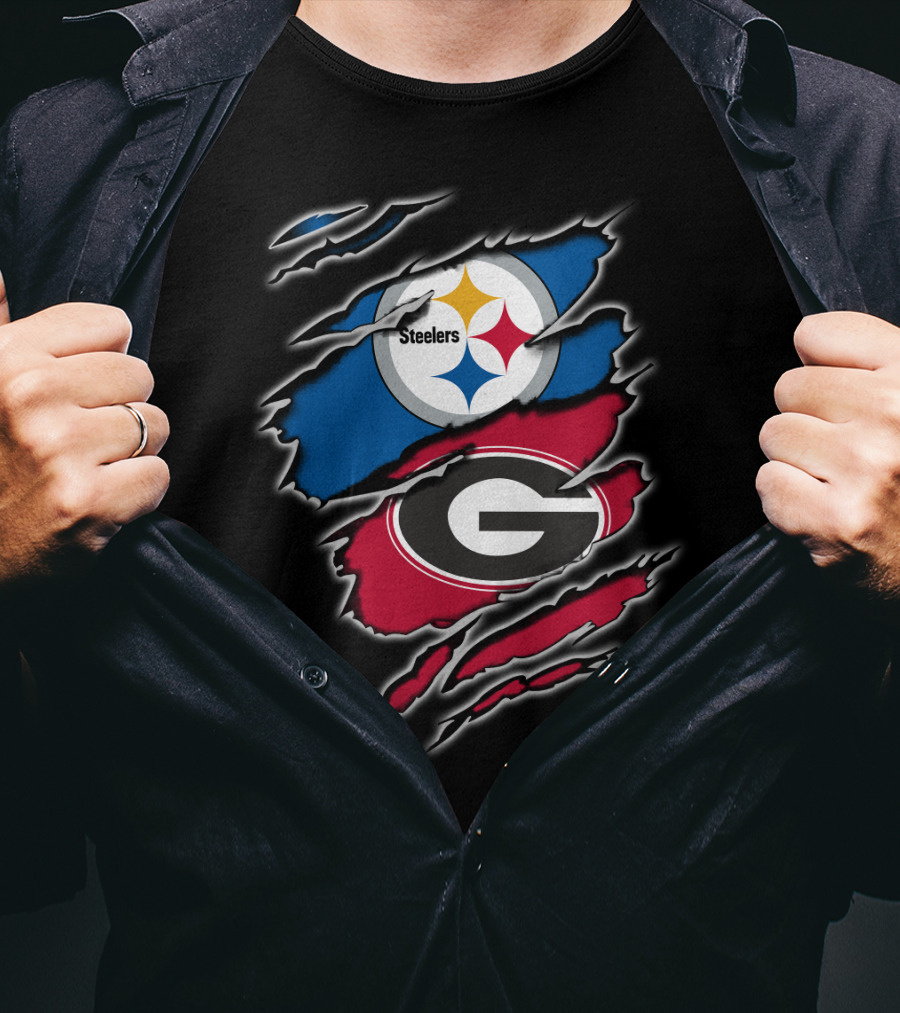 Steelers Georgia Bulldogs Fan Combo T-Shirt