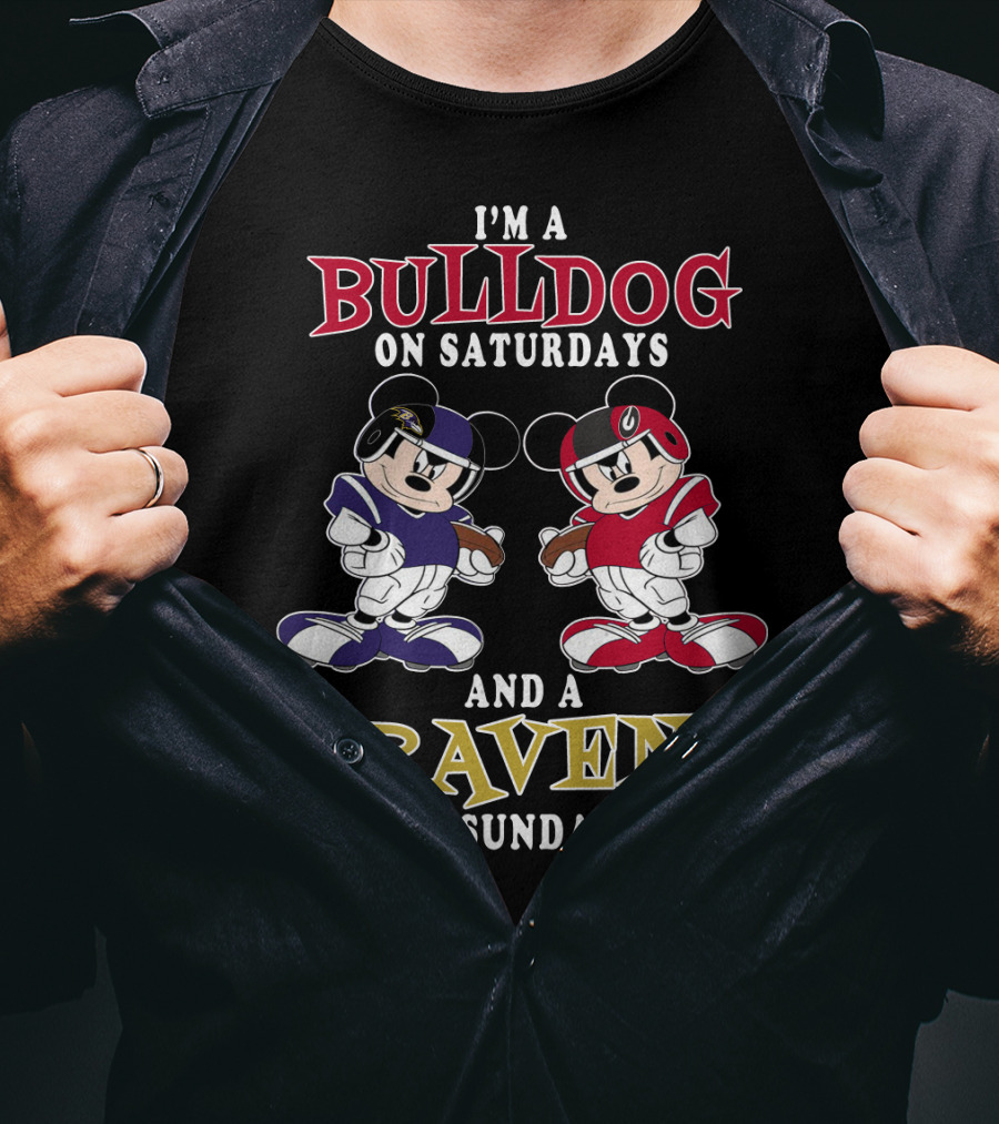 I'm A Bulldog On Saturdays And A Raven On Sundays T-Shirt