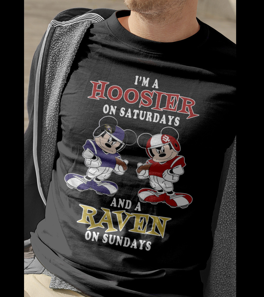 I'm A Hoosier On Saturdays And A Raven On Sundays T-Shirt