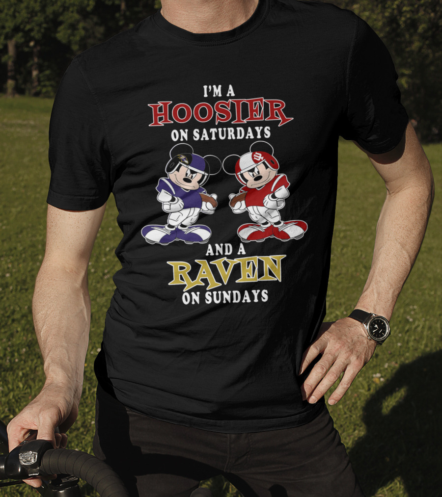 I'm A Hoosier On Saturdays And A Raven On Sundays T-Shirt