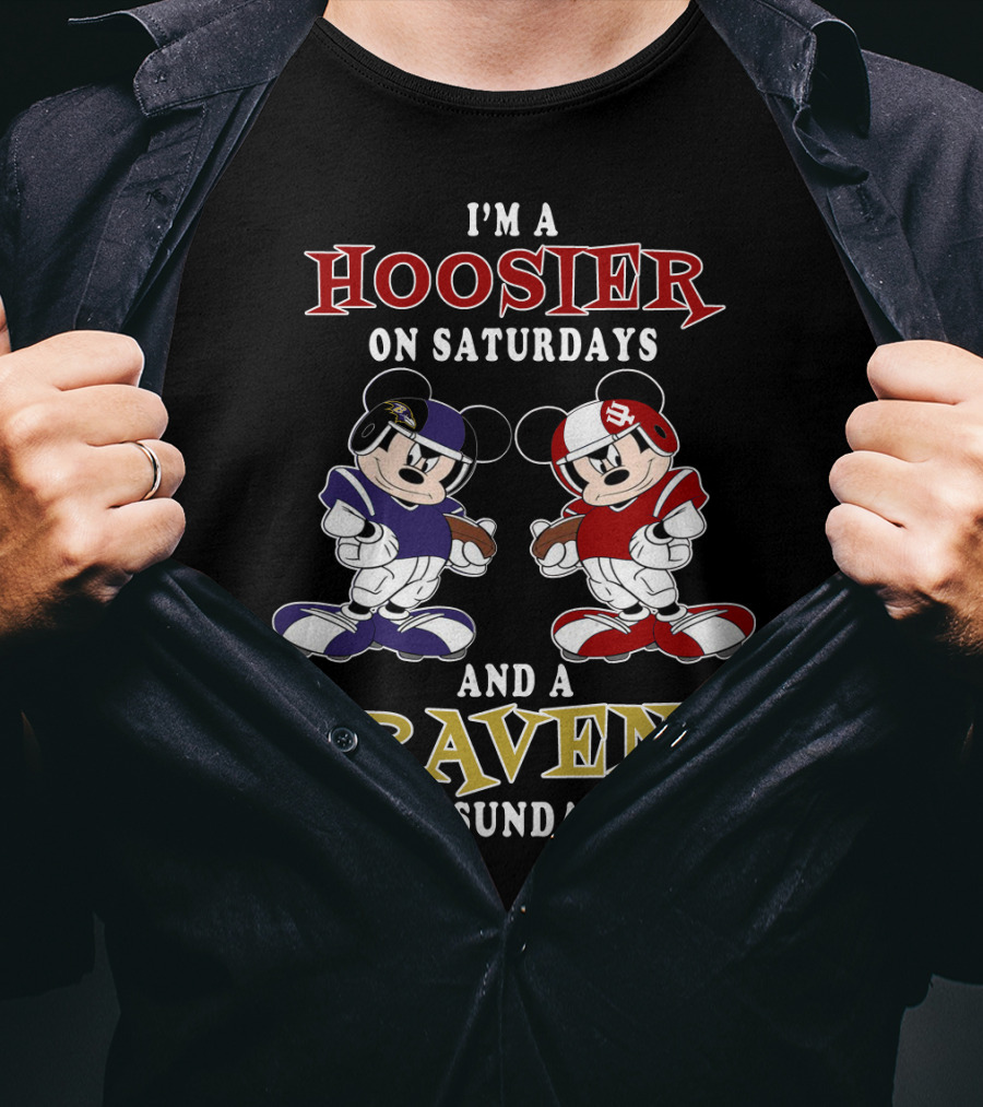 I'm A Hoosier On Saturdays And A Raven On Sundays T-Shirt