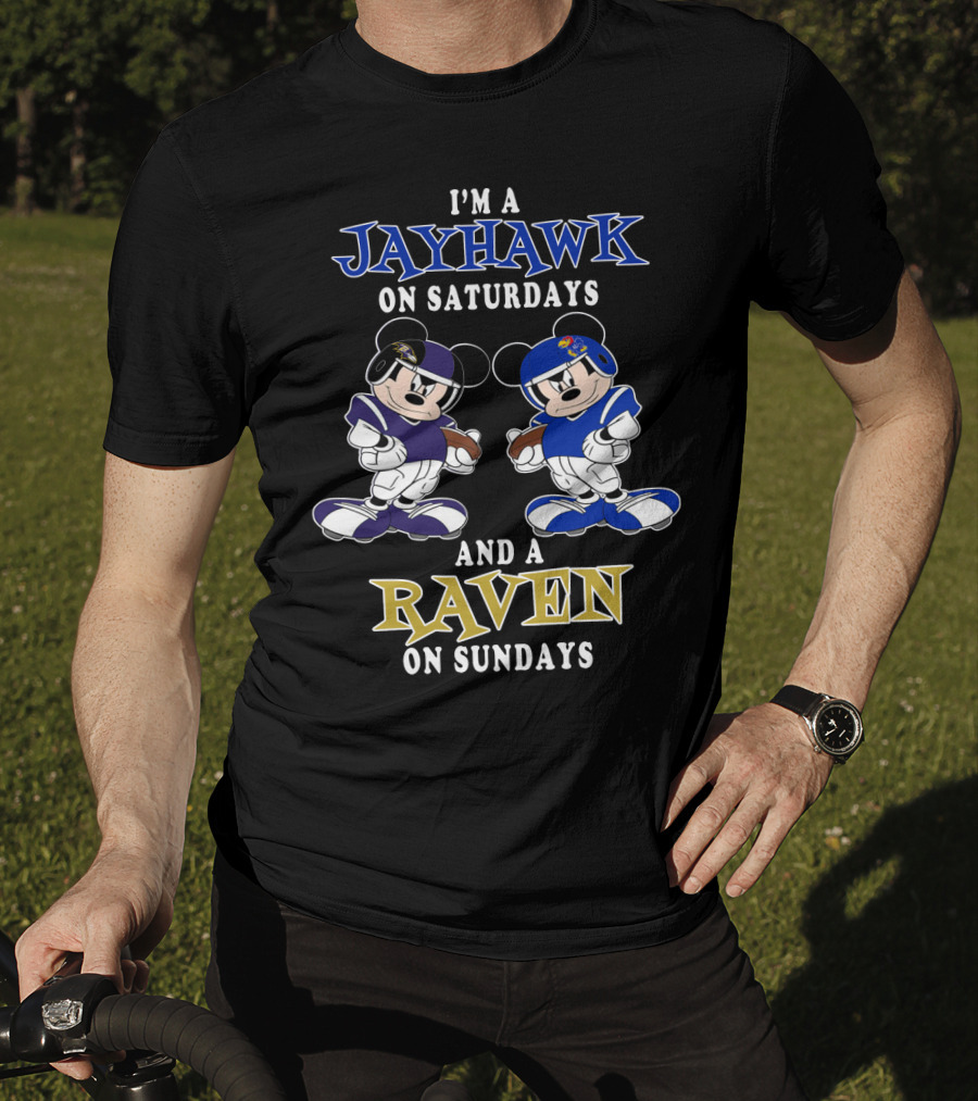 I'm A Jayhawk On Saturdays And A Raven On Sundays T-Shirt