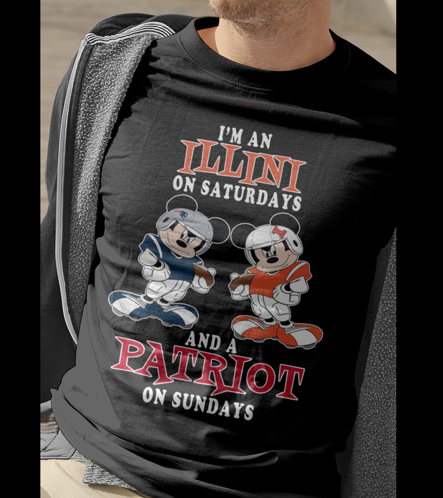 I'm An Illini On Saturdays And A Patriot On Sundays Mickey T-Shirt