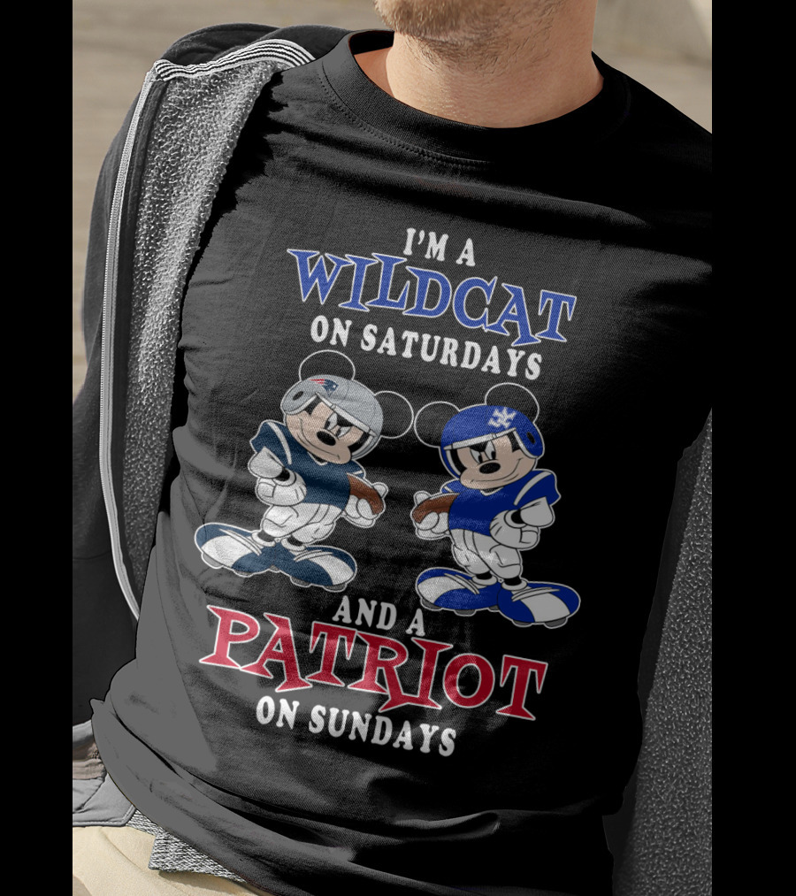 I'm A Wildcat On Saturdays And A Patriot On Sundays T-Shirt