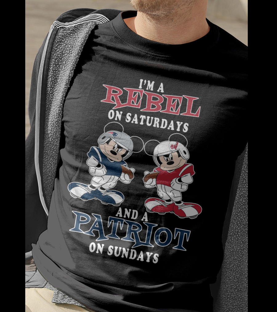I'm A Rebel On Saturdays And A Patriot On Sundays Mickey T-Shirt