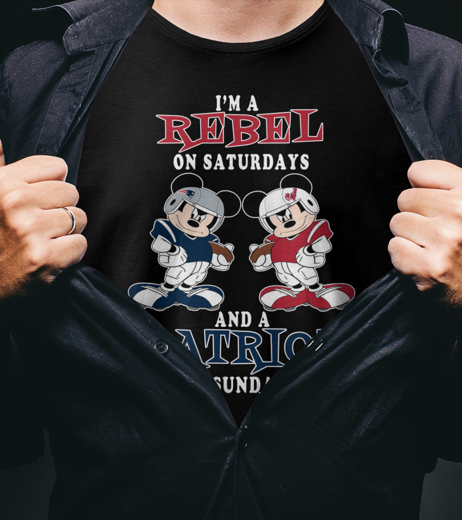 I'm A Rebel On Saturdays And A Patriot On Sundays Mickey T-Shirt