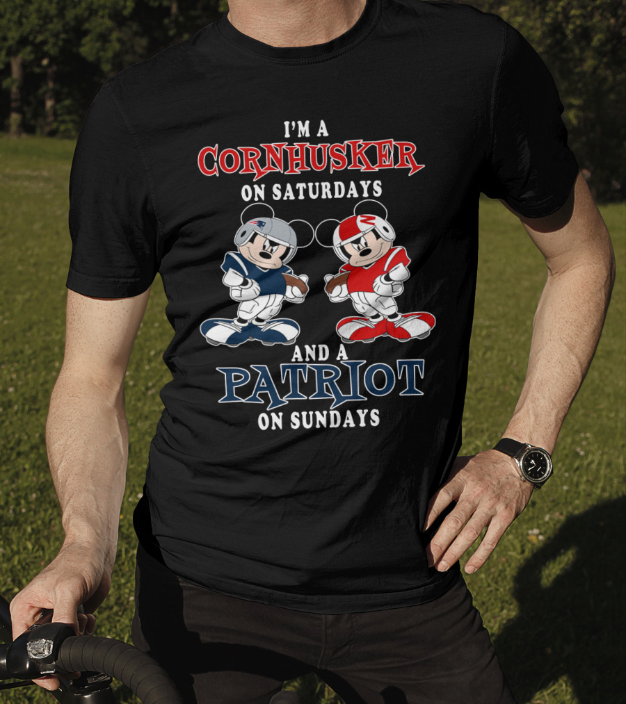 I'm A Cornhusker On Saturdays And A Patriot On Sundays Football Enthusiast Crossover T-Shirt