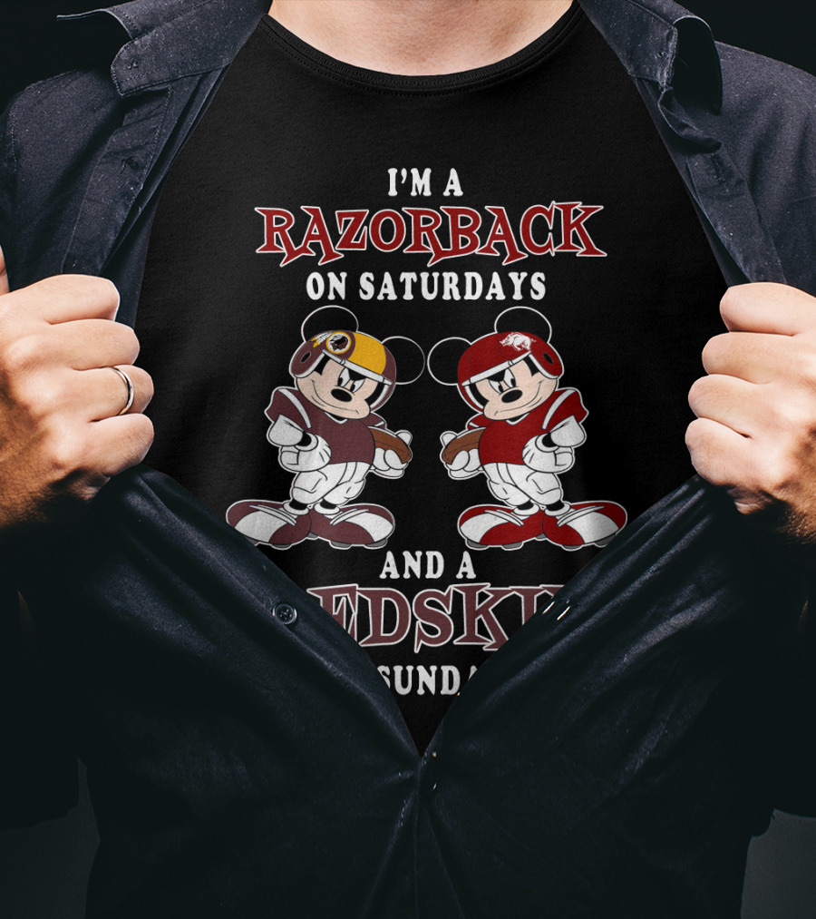 I'm A Razorback On Saturdays And A Redskin On Sundays T-Shirt
