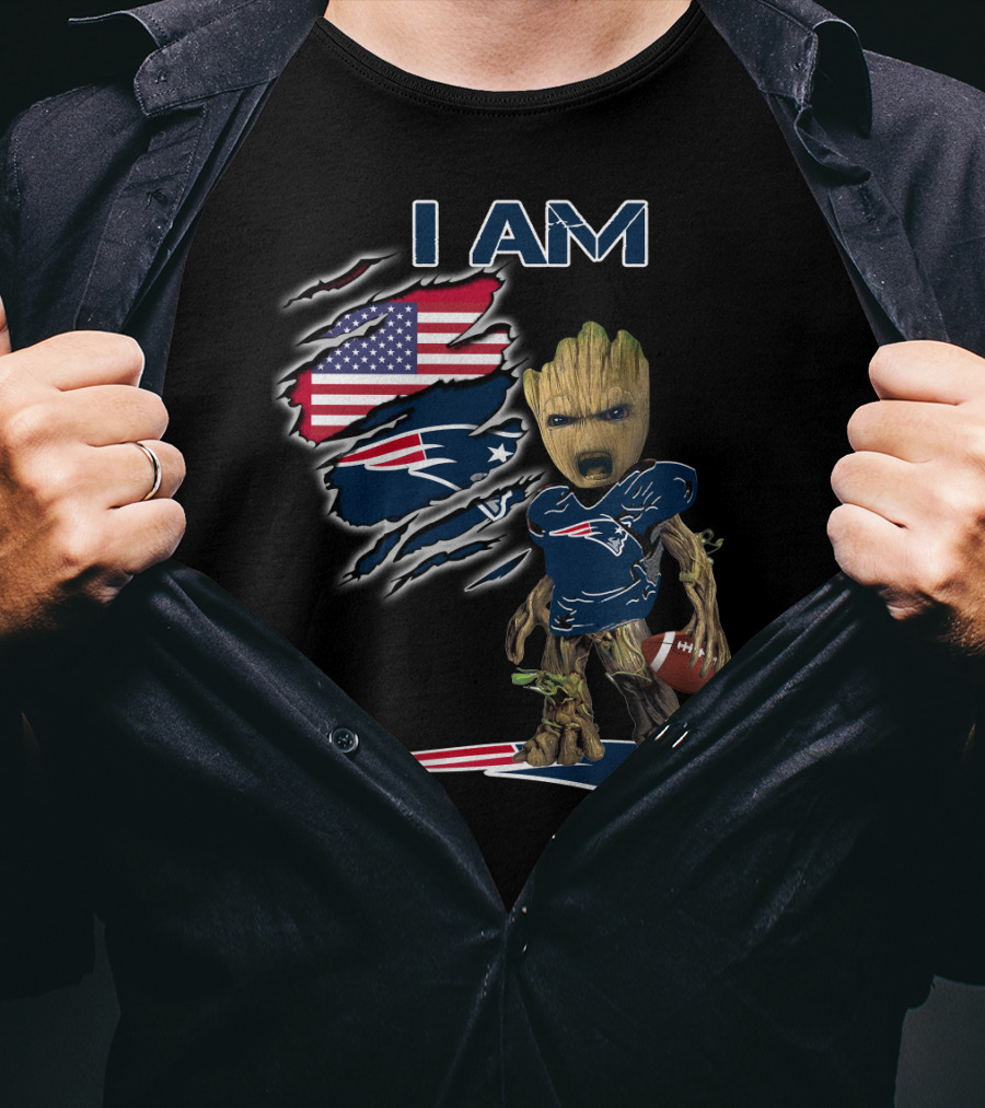 I Am Groot American Football Fan Patriots T-Shirt