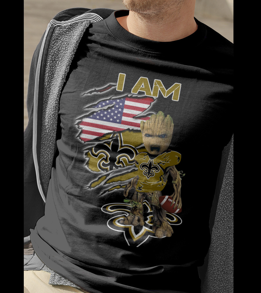I Am Groot Saints Usa Football Fan T-Shirt