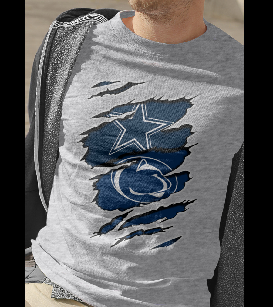 Dallas Cowboys Penn State Logo Fusion T-Shirt